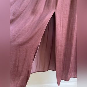 Alavi clothing, silk maxi skirt with elastic waist, side pockets, front slit